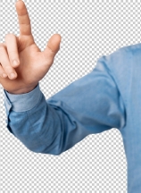 Businessman hand touching virtual screen