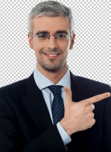 Businessman pointing at something