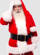 Santa claus suffering from headache